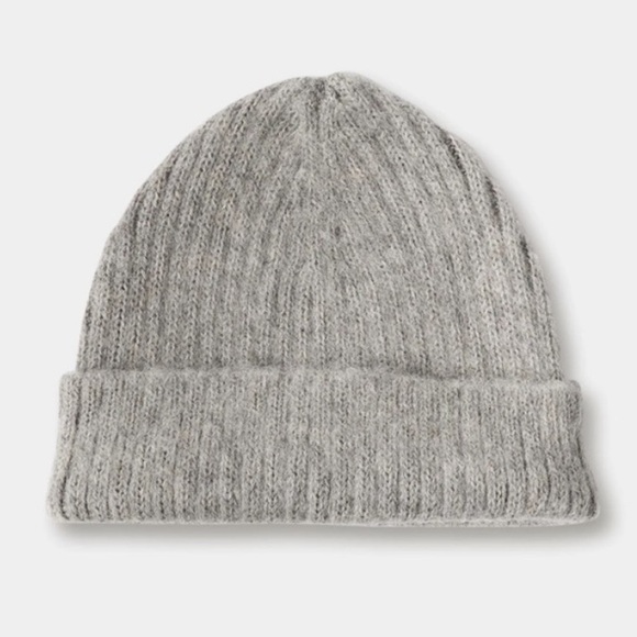 Industry of all nations 100% alpaca fibers gray beanie hat ribbed knit wool OS - Picture 1 of 15